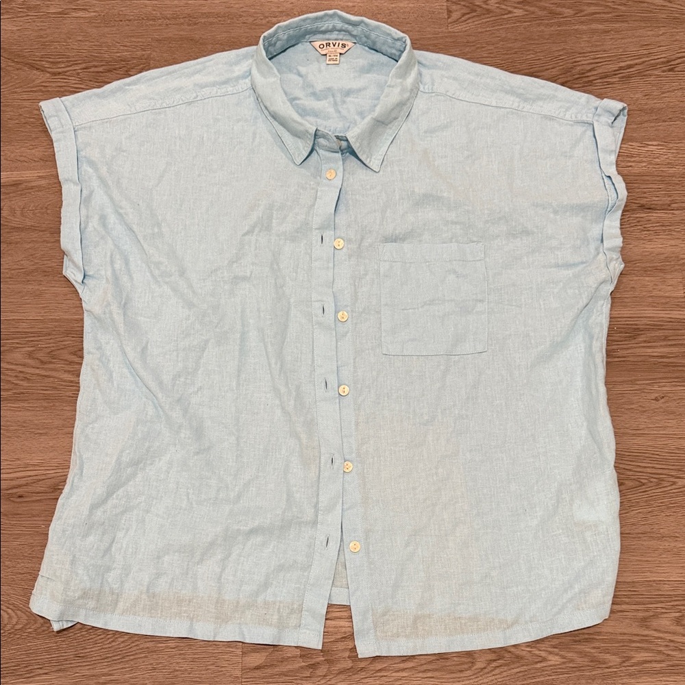 Orvis Sky Blue Casual Button Down Shirt